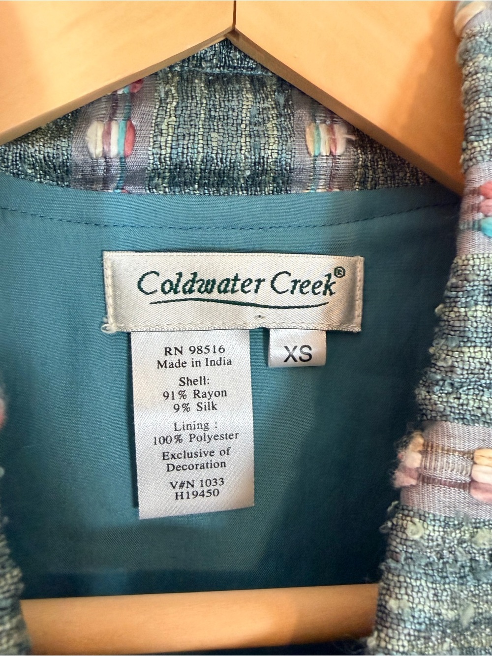 Coldwater Creek Vintage Silk Blend Embroidered Beaded Boho Jacket XS